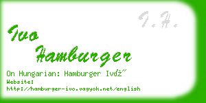 ivo hamburger business card